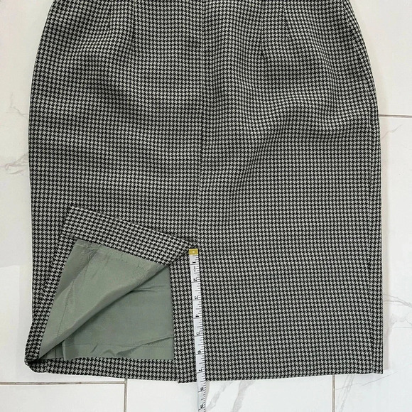 Evan Picone/Vintage 1980’s/Houndstooth/ Black&sage green/Pencil skirt/Size US 12 - Picture 13 of 16